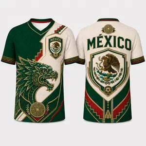 Mexico Soccer Jersey 2026,Custom Personalized Name And And Number Football Aztec Pattern Cultural Elements,Green White Green And Gold Gold Unisex Athletic Jersey For Men Men Women. Mexico Soccer Jerse