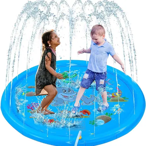 Unisex Kids 3-in-1 Multi Purpose Inflatable Sprinkler Pad - Toddler Pool, Color & Count Fun, Durable and Safe BPA-Free PVC, Adjustable Hose, Crawling & Children Development Outdoor Water Toy Gift for 1-10 Years Old