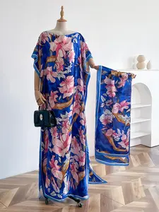 Women's Floral Print Long Scarf, Fashionable Soft Lightweight Boho Style Shawl for All Seasons, Casual Versatile Scarf for Women