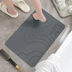1pc Diatomaceous Earth Absorbent Bath Mat, Quick-Dry Floor Mat for Bathroom, Home Decor, Suitable for Entryway, Shower Room, Sink Area