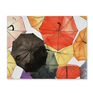 360 Stand Polyester Tableware Placemat - 14x18 in, Red Umbrella Motif Whimsical Design, Polyester Material, Durable Table Setting Accessory for Enhanced Dining Experience, Vibrant Kitchen & Home Decor, Kitchenware, Stylish