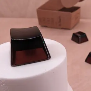 ResinKeyWorks Red-Brown Blank 1U Accent Keycaps, Transparent Hand Polished Resin OEM Caps with MX stems