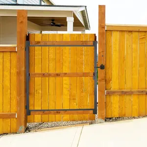 VEVOR Gate Building Kit, Fits 60 to 96 in Wide Openings, Up from 4 to 5 ft High Fence, Adjustable Gate Building Kit, Anti Sag Full Gate Frame Kit with Latch Lock and Screws, for Wooden Fence, Iron