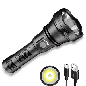 Super Bright Portable 2840lm 98kpromax Flashlight, 6 Lighting Modes, 680m Rechargeable 21700 Battery, Waterproof Torch