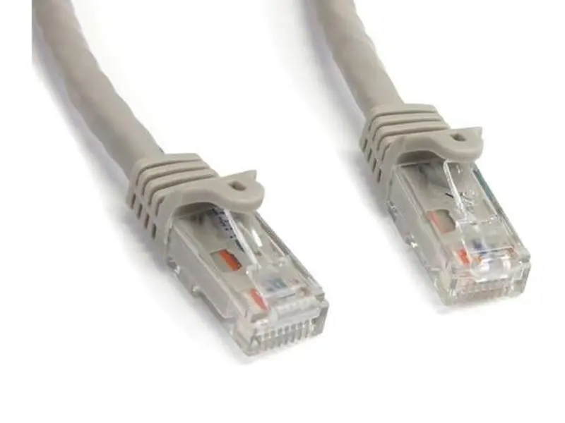 StarTech N6Patch15Gr Cat6 UTP 24-Gauge Copper Wire Ethernet Cable, 15ft Gray Snagless, RoHS Compliant, TIA/EIA-568-B.1-2001 T568B for High-Speed Data Transfer