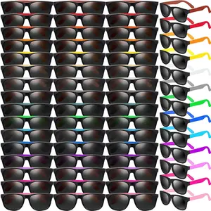 60 Pack Neon Sunglasses - 10 Colors, 80's Style Novelty Sunglasses for Classroom Prize, Goody Bag Filler, Birthday Party, Kids to Adults