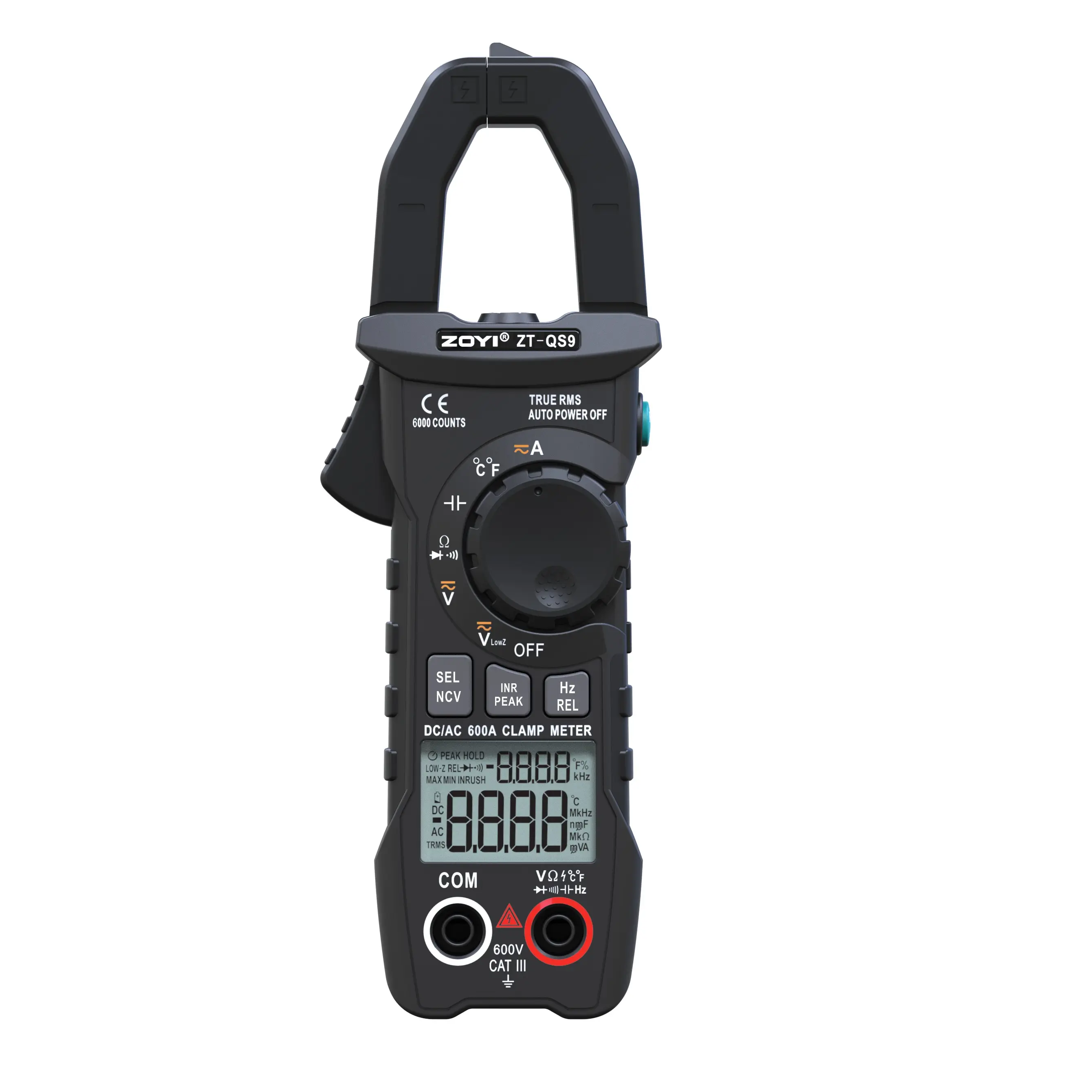 ZOYI ZT-QS9 Clamp Meter T-RMS 6000 Counts Digital Multi meter AC/DC Current Voltage Diode Tester NCV Voltage Detector Electrician Repair Instrument