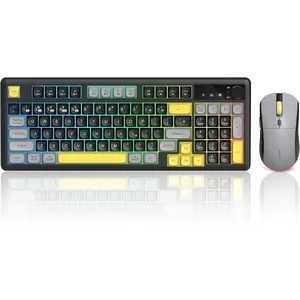 Keyboard and  Combo Creamy with Number Pad for Desktop  iPad /2.4ghz/Wired Rechargeable Light up RGB Quiet Compatible with PC Laptop Tablet (Black)