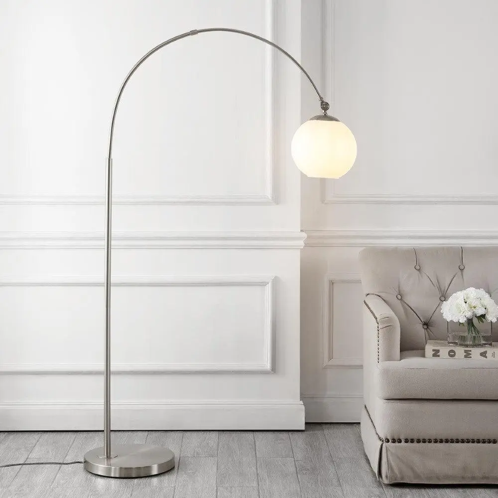 JONATHAN Y Nora Coastal Vintage Iron LED Floor Lamp; for Living Room, Bedroom, Kitchen, Office