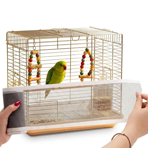 Bird Cage Seed Guard Mesh Tape, Self-Adhesive PP Mesh for Small-Medium Birds, Clean Floors, Contain Debris