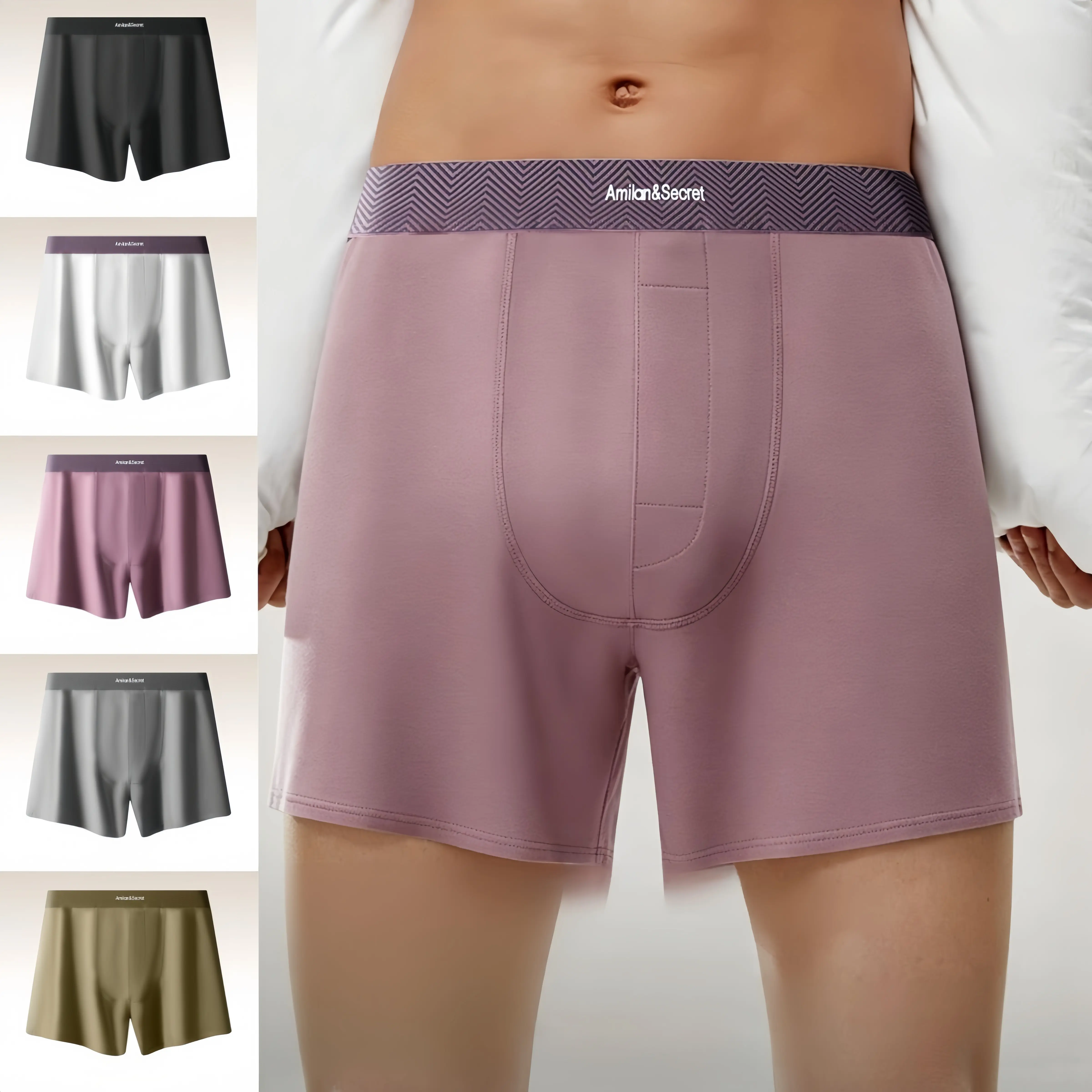 Men's Classic Boxer Briefs 6-Pack, Soft Plain Cotton Stretch Underwear with Dual Pouch, Antimicrobial & Moisture-Wicking for Gym & Casual Wear, Menswear, Assortment Set Men's Boxer Briefs, Antimicrobial Antifungal Men's Boxer Briefs