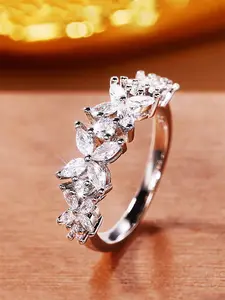 1 PC Charm Cubic Zirconia Ring For Women For Valentine's Day Gift Wedding Anniversary Party Jewelry Tulip Rings Fashion Rings