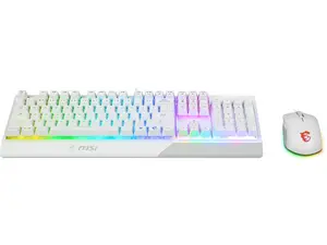 MSI Vigor GK30 Gaming Keyboard & GM11 Gaming Mouse Combo - Mechanical Membrane Switches, 6-Zone RGB, Water Repellent & Splash-Proof, 5000 DPI - White
