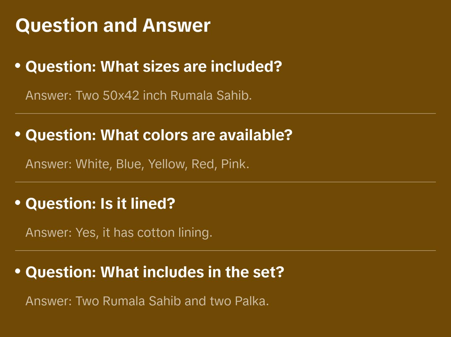 Heavy Embroidery Rumala Sahib Double Set with Cotton Lining and Embroidered Gota ( Colors available White Blue Yellow)