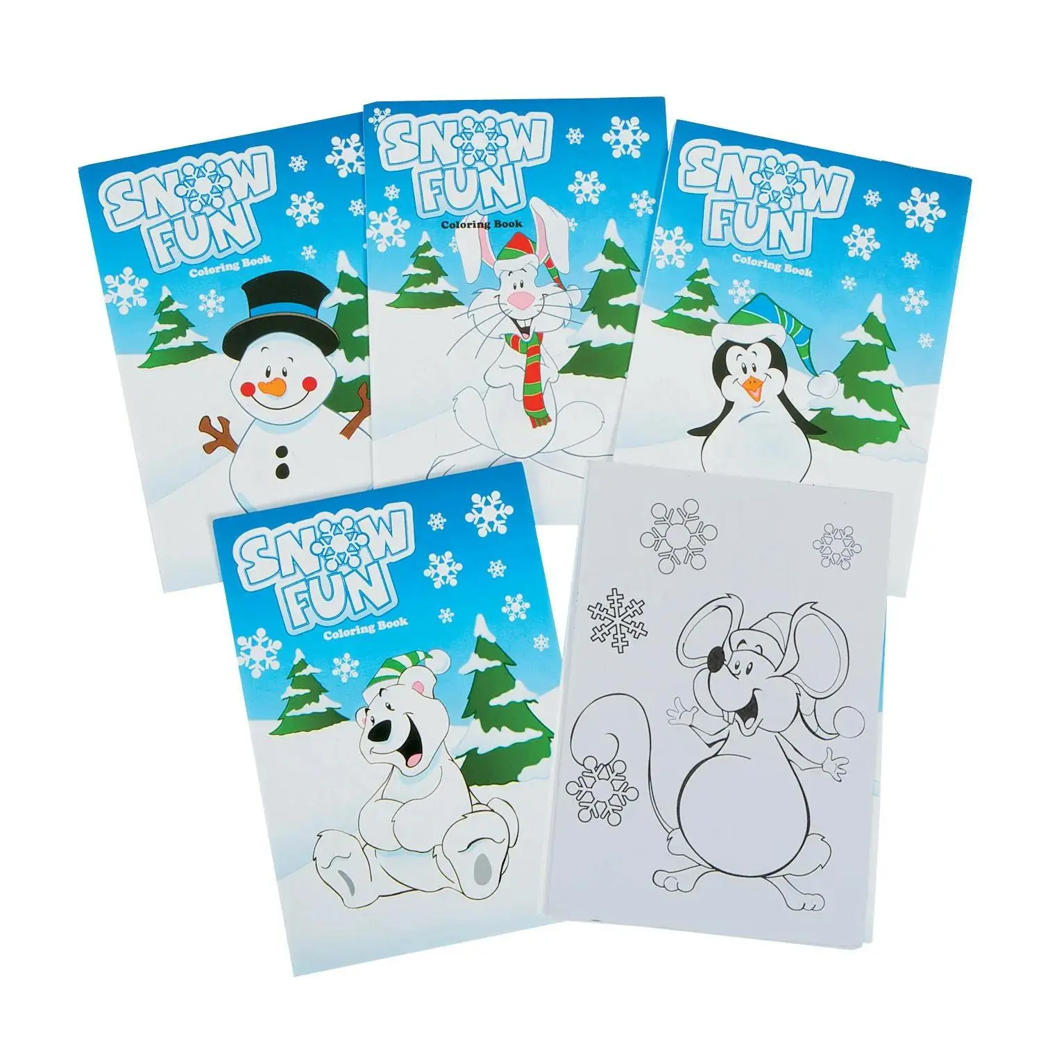 5"x7" Winter Wonderland Paper Coloring Books, Bulk 72-Pc Set for Kids - Christmas Creative Activities, Holiday Party Handouts, Kids Table Activity with Winter Characters