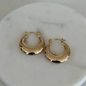 16 mm Flat Diamond-Accented Donut Mini Hoop Earrings - Gold Statement Earrings, Durable for Active Lifestyles, Elegant Evening Costume Jewelry Accessories for Pool Use
