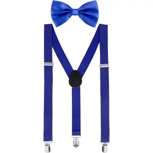 Suspender and Bow Tie Set 80s Clip  Suspenders for Men Women