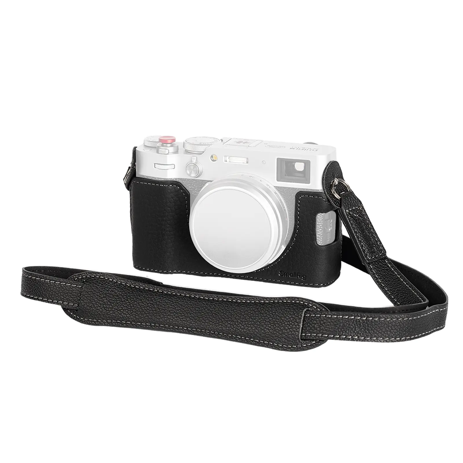 SMALLRIG X100VI Half Leather Case Kit with Shoulder Strap, Retro Style Leather Camera Half Leather Case with Aluminum Alloy Frame for FUJIFILM X100VI (Black) - 4700