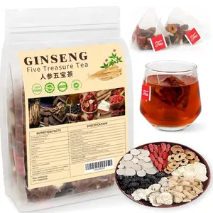 Ginseng five  treasure tea formula, Maca kidney tea , liver tea , red date tea wolf berry tea mulberry men’s tea , kidney health tea natural herbal natural blend te renal 25 tea bags