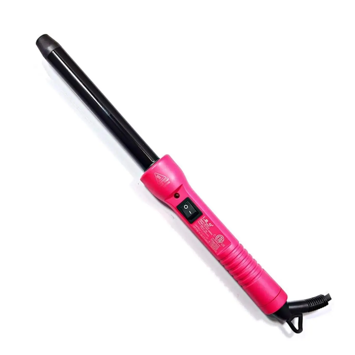 212 MAIN ISO Beauty The Twister 19mm Ceramic Pro Curling Wand - Ceramic Curling Iron, Barrel Curler & Straightener, Vintage Frizzless Press Action Tool for Short Hair, Cool Tip, Pink, Barrel Curling Iron Curlers & Straighteners