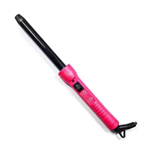 ISO Beauty  The Twister - 19mm Tourmaline-Infused Ceramic Pro Curling Wand w/ Cool Tip - Pink
