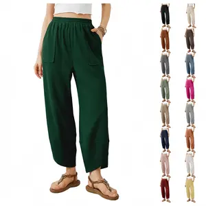 Naeduo Women's Loose Harem Pants - Breathable Wide Leg Casual Trousers with Elastic Waist & Pockets, Zero Restriction & All-Day Comfort for Every Outfit