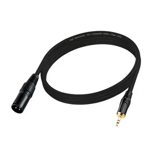 3.5mm to XLR Cable 6.6FT, Unbalanced 1/8 Mini Jack TRS Stereo Male to XLR Male Microphone Audio Cable, 24K-Gold-Plated Contacts for The cleanest Sound Experience