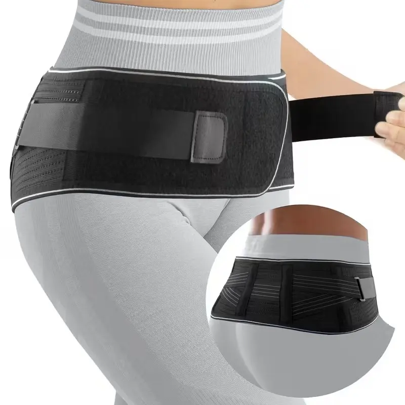 Hip And Pelvic Support Belts Breathable,Elastic, Adjustable Lower Back Waist Support Brace Hip And Abdominal Compression For Men'S And Women'S Fitness,Yoga,Lifting Waist Trainer Belt