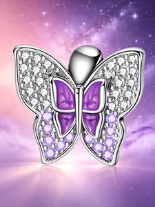 Butterfly Charm Bead, Enamel Cz Butterfly Bracelet Charm for Women, DIY Jewelry Making Accessory, Perfect Gift for Crafters