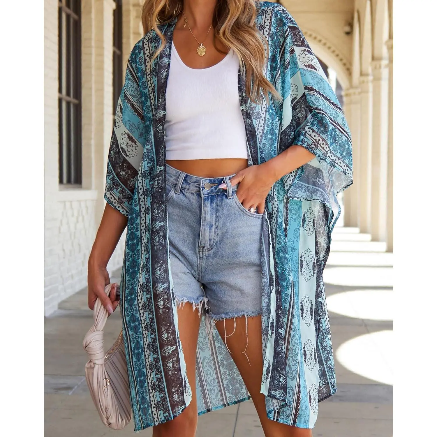 Women's Summer Beach Kimono Swimsuit Cover Up - Loose Casual Cardigan for Swimwear Lightweight Flowy Beachwear Perfect for Poolside Vacation Resort Wear Sun Protection Stylish Beach Coverup Women's Summer Beach Kimono Swimsuit Cover Up - Loose Casual Cardigan for Swimwear Lightweight Flowy Beachwear Perfect for Poolside Vacation Resort Wear Sun Protection Stylish Beach Coverup