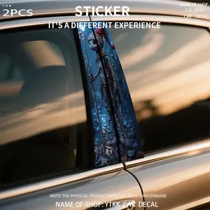 2 Pack Christmas Limited Edition Car Stickers PVC Santa Claus Cartoon Window Decals Waterproof Scratch Resistant Self Adhesive for Metal Plastic Ceramic Wood Auto Decor