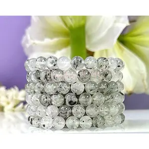 Wholesale Lot 6 Pcs Natural Biotite Mica Quartz 8mm 7.5” Crystal Healing Stretch Bracelet