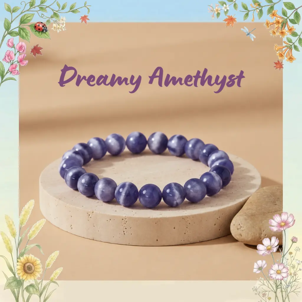 Dreamy Amethyst Crystal Energy Bracelet | 8/10/12mm Beads | Jewelry for Women Men, Kids, Girls, Gift, Engagement, Christmas, Fashion Jewelry