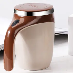 Brown Magnetic Self-Stirring Mug | Automatic Stirring Cup for Coffee, Milk & Tea On-the-Go