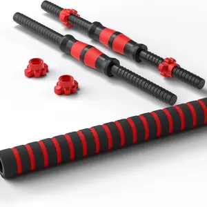 Dumbbell Handle Set — Bar Dimensions: 13.8 inches; Compatible with 1-inch Weight Plates; Home Gym Strength Training Accessory Workout Training Equipment