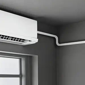 fathersdaygift VEVOR 50ft Mini Split Line Set, 3/8 5/8 OD AC Copper Tubing Pipe, 3/8 White PE Thickened Insulated Coil with Flared Nuts, Rich Fittings, for Mini Split Air Conditioner HVAC or Heat Pump System