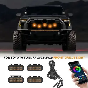 18LED Front Grille Light For Toyota Tundra Raptor/TRD DRL/Driving/Position Lights 2022-2025 Car Daytime Running Light Wheel Eyebrow Lamp For Pickup Offroad 12V