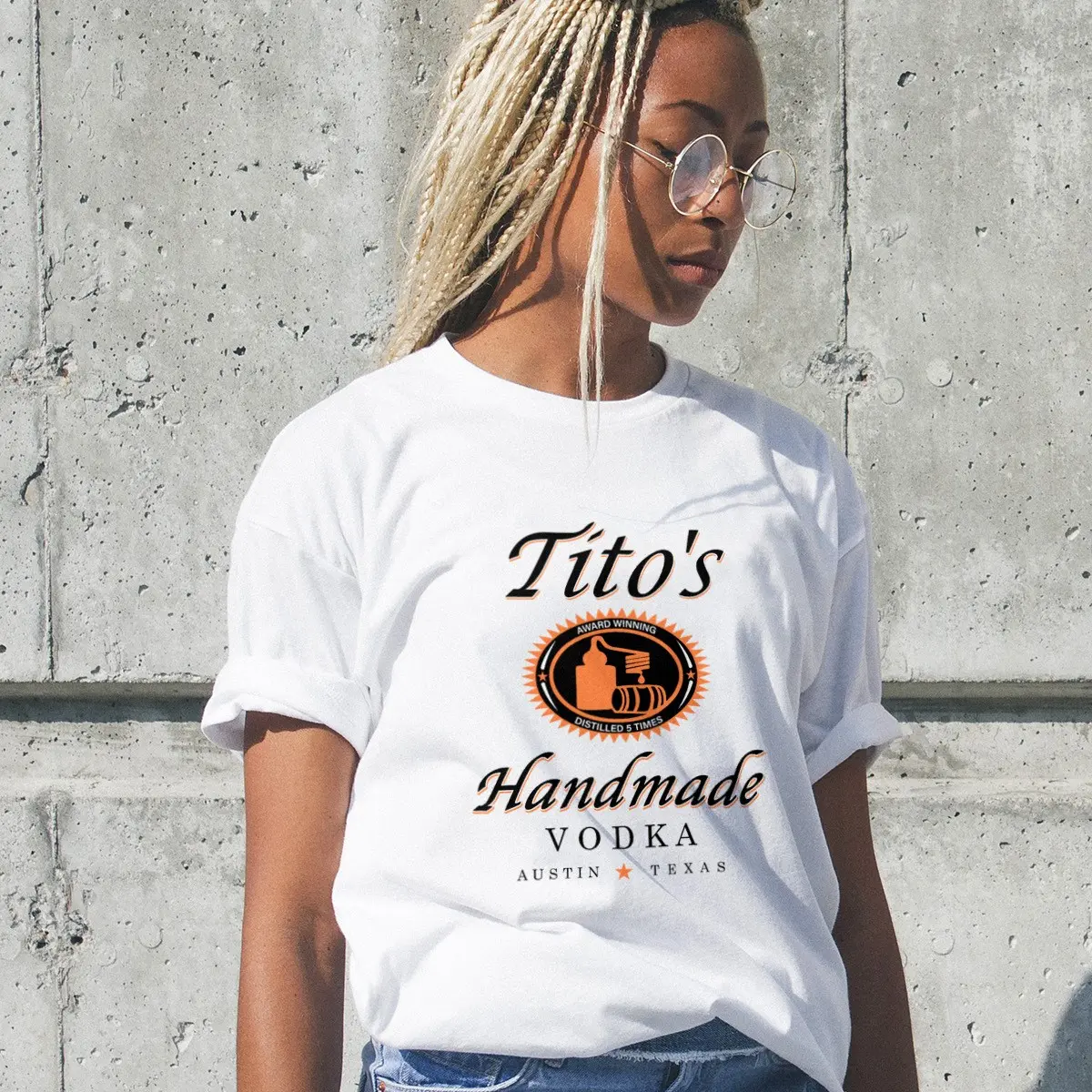 Tito Crewneck T-shirt, TITO'S Handmade Vodka T-shirt, Austin Texas Label Sweater, Vodka T-shirt, Tito's Fan Gift