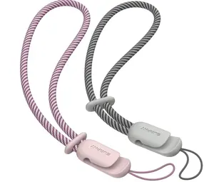 SURPHY 2 Pack Phone Lanyard for Cellphone Case, Phone Wrist Strap for Case, Cellphone Strap with 2-Color Braided, Charm Wrist Lanyard for Women and Men, Pink & Gray