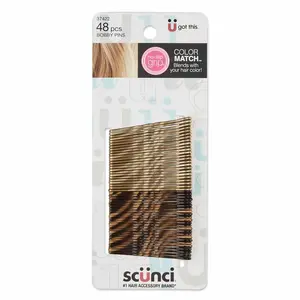 Scunci Noslip Grip Beautiful Blends Blonde Bobby Pins 48ct Animal Print Animal Print48ct
