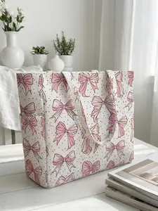 Butterfly Knot Pattern Travel Bag, Travel Essentials Bag, Large Capacity Storage Bag, Durable Multi-Pocket Design, Zipper Closure, Casual Style, All Seasons, Travel Duffel Bag