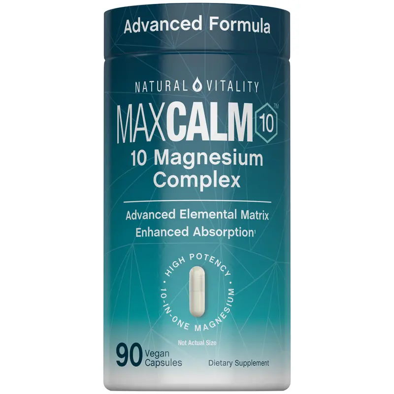 Max Calm 10 Magnesium Complex - Advanced Elemental Matrix - Enhanced Absorption - High Potency - 10-in-One Magnesium - 90 Vegan Capsules