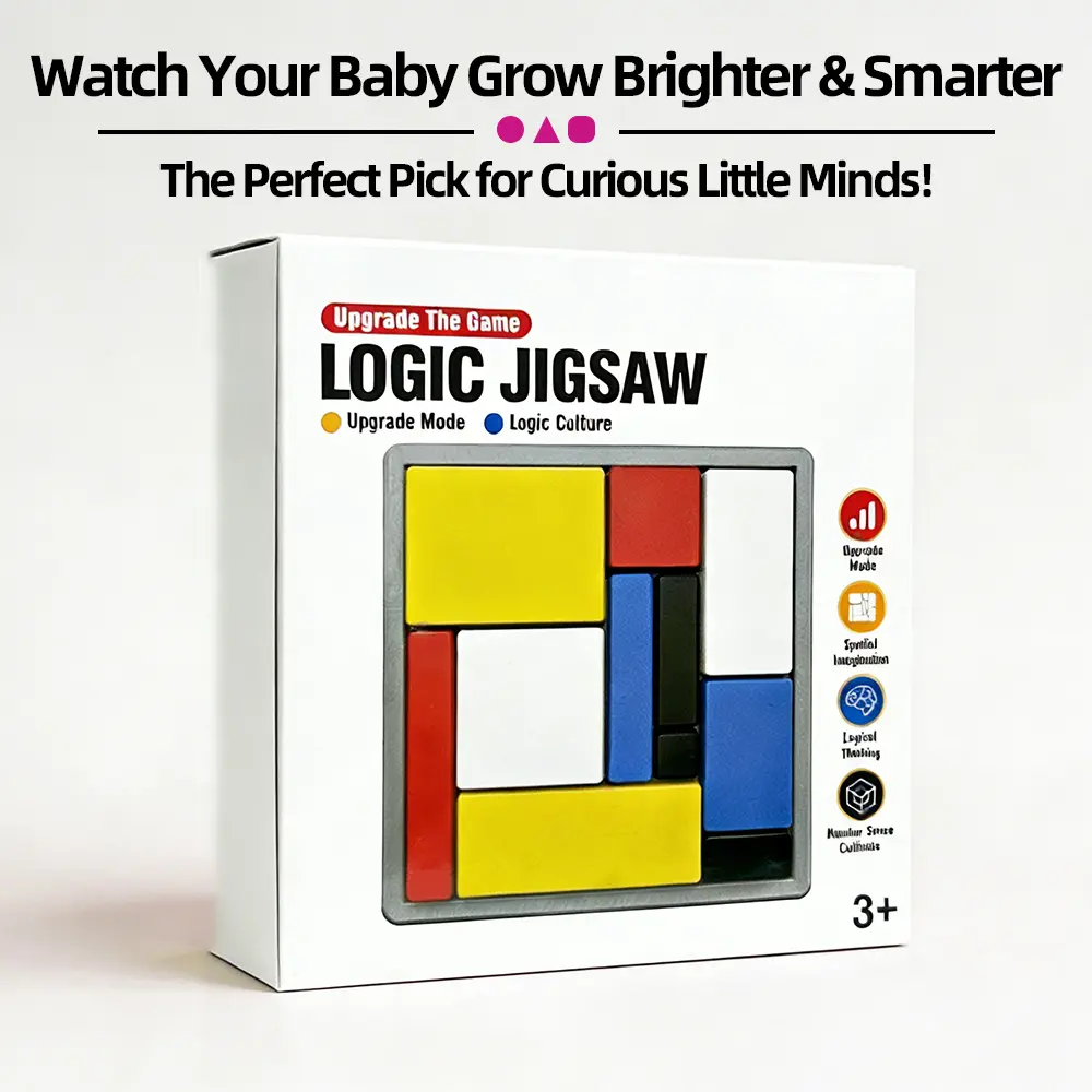 Brain Teaser Puzzles Logic Game - 88 Challenges, 4 Difficulty Levels, Portable Educational Brain Training Toy for Kids, Classroom & Family Gift