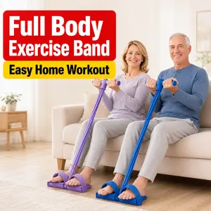 Multifunction Resistance Band - 4/6-Tube Elastic Yoga Pedal Puller Tension Rope for Home Gym, Full-Body Workouts, Abdominal Training