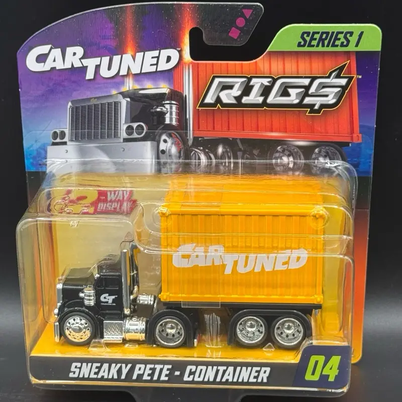 Car Tuned Rigs Series 1 - Sneaky Pete Container Truck #04 - Black and Yellow