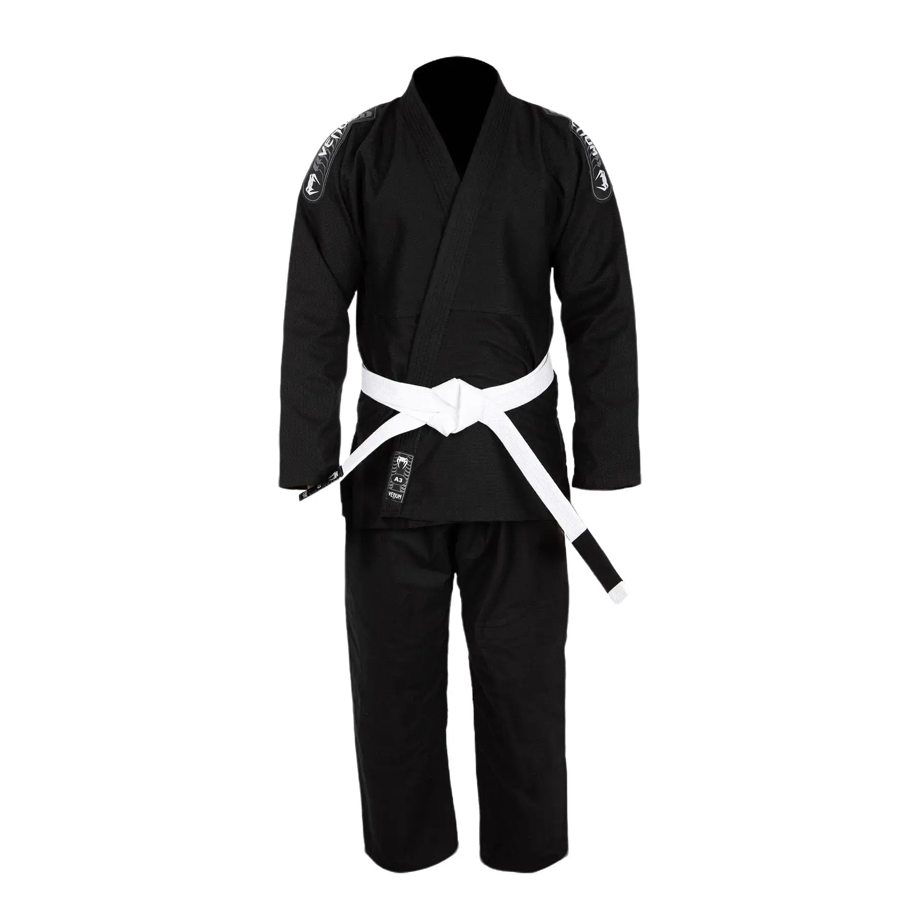 Venum First BJJ GI - Black, Anti-Shrink Martial Arts Professional Sports Clothing for Grappling Training, Sports Bottoms