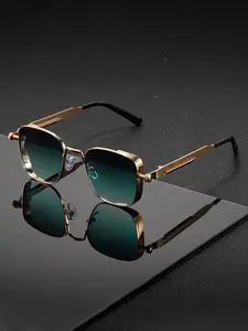 Steampunk Vintage Square Sunglasses - Retro Metal Frame Unisex Sunglasses for Men & Women