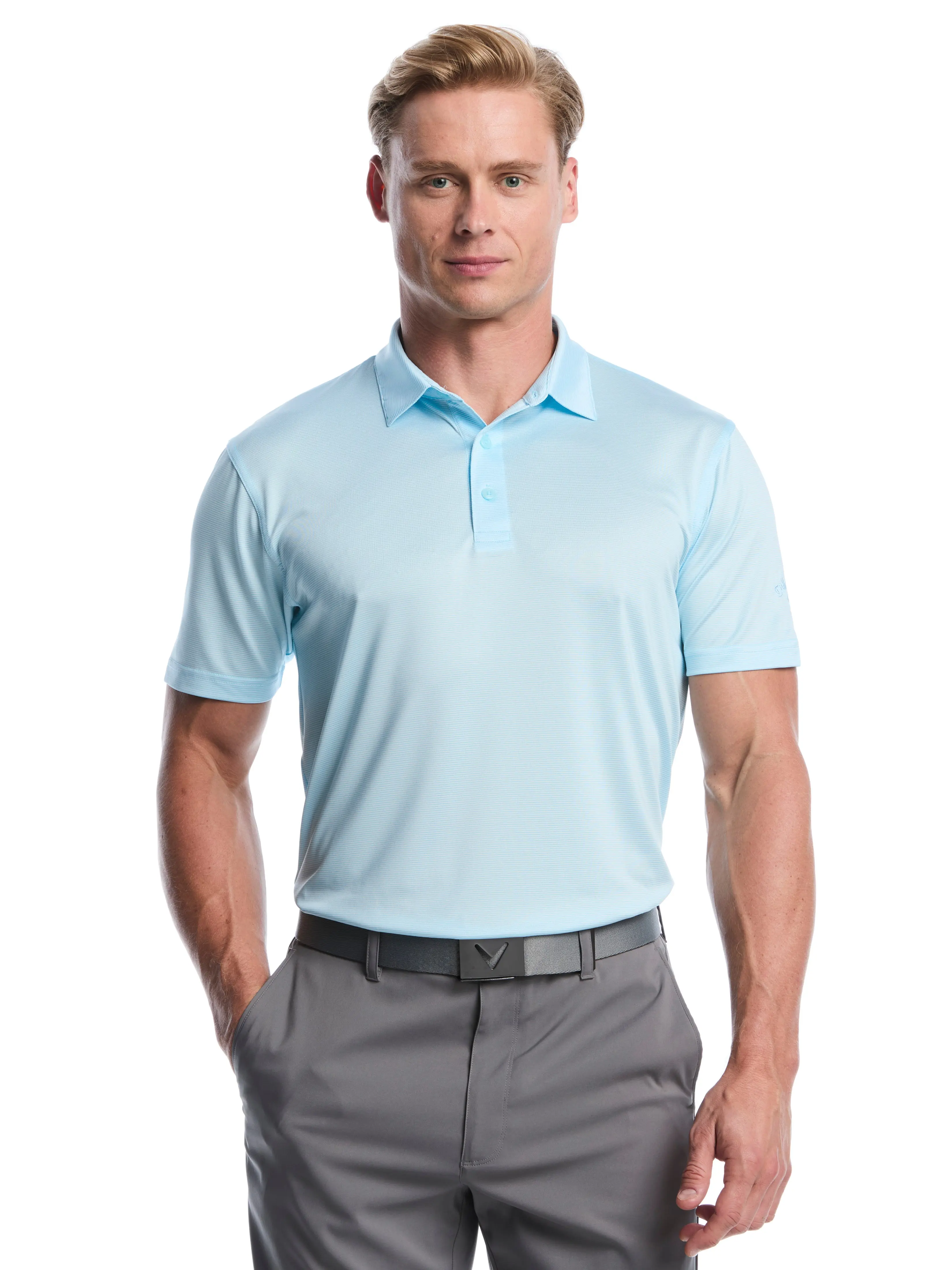 Mens Fine Line Stripe Polo