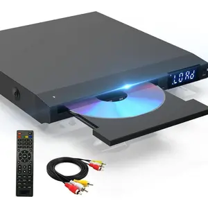 Region Free DVD Player for TV with AV Port, Compact CD/DVD Players for , DVD Player with Remote Control Support RCA/AV Connect, USB Input, Microphone Jack, PAL/NTSC (NOT Support HDMI)