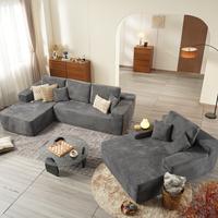 Corduroy Grey Left Chaise